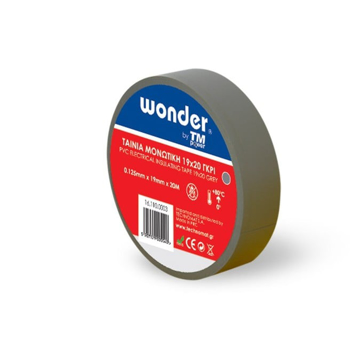 Slika Traka izolir siva WONDER 0,125x19 mm 20 m
